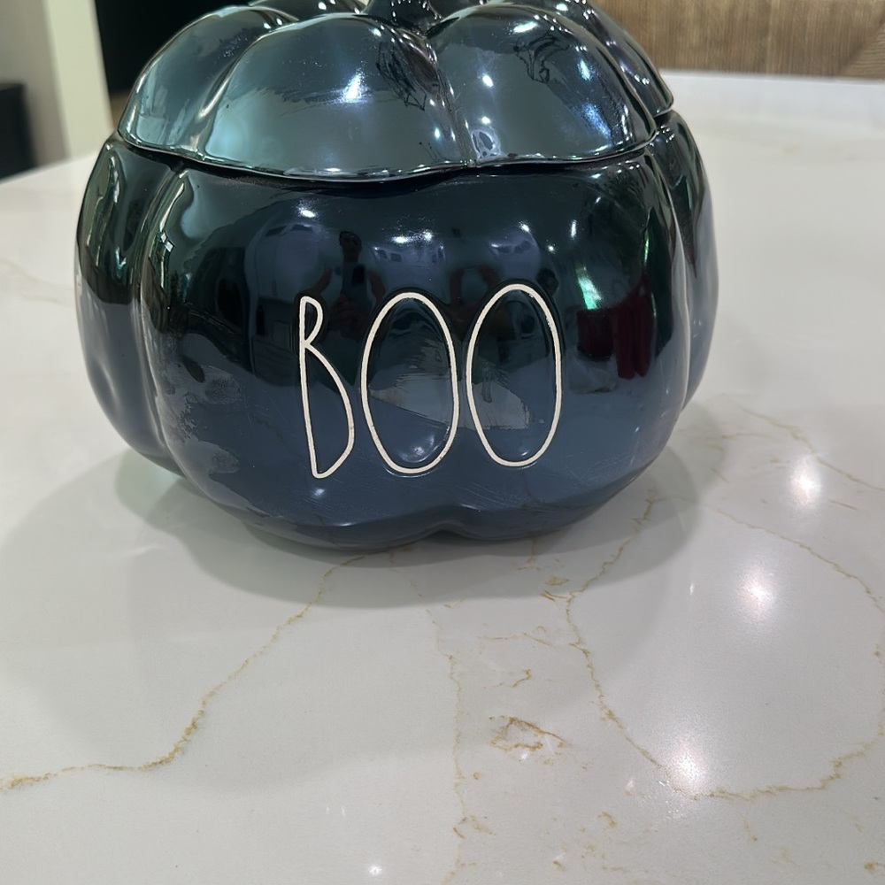 Rae Dunn Black Pumpkin Boo Jar